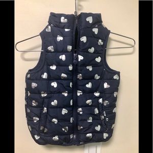 Heart Print Puffer Vest